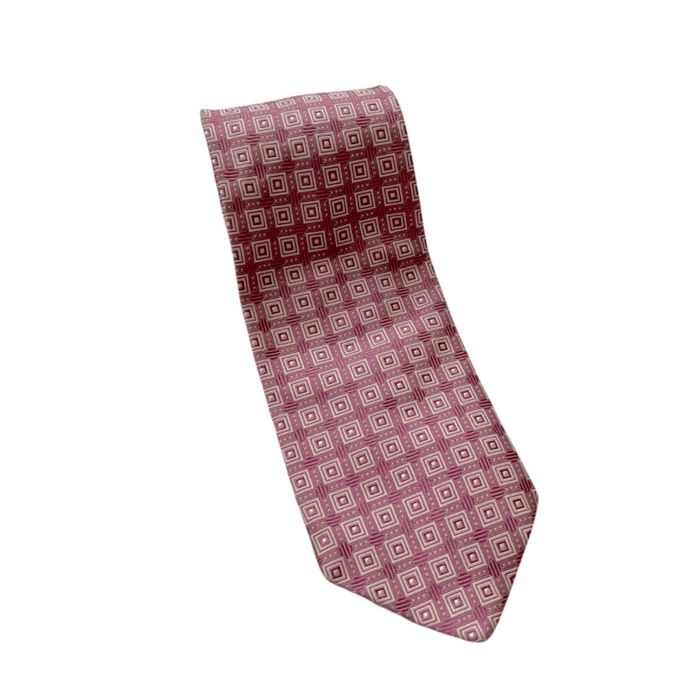 Brooks Brothers Pure Silk Tie Pink Geometric Pattern